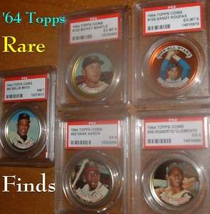 1964 64 Topps Coins 120 MICKEY MANTLE HOF Yankees PSA 6  