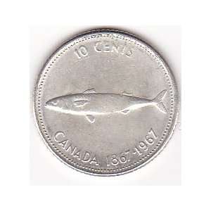   1967 Canada 10 Cents Silver Coin   Canada 1867 1967 