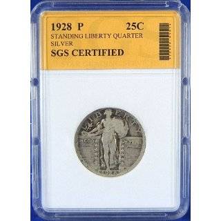 1928 P Standing Liberty Silver Quarter SGS Certified Authentic by SGS