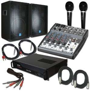  Gemini 2000 Watt PA Package Speakers, Amp, Mixer & More 