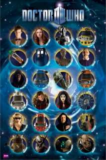 TV POSTER ~ DOCTOR WHO 24 CHARACTERS Matt Smith DR  