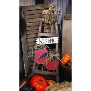   Decorative Ladder ~ Pumpkins & Crows ~ 28 1/2 Tall