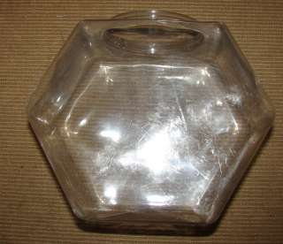 One gallon and half large fish bowl plastic 6 sided Tank used  
