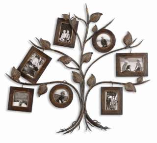 Rust Rustic Family Tree Photo Collage Frame Wall Art  
