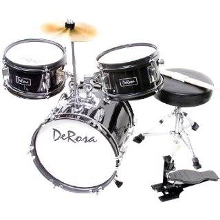   Rosa DRM312 BK Childrens 3 Piece 12 Inch Drum Set with Chair, Black
