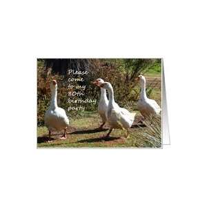  Invitation to 80th Birthday Party   Geese Card Toys 