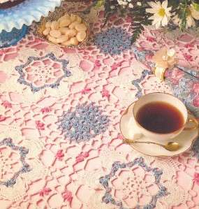 3D CROCHET PATTERN FOR Tea Time Square Thread Tablecloth  
