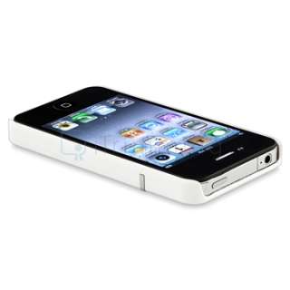 Accessory For ATT iPhone 4 4S 4G 4GS Black+White Chrome Stand Skin 