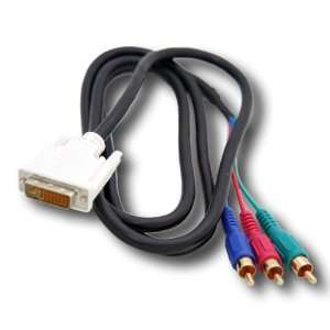    5Ft Dvi To 3 Rca Component Rgb Cable Adapter For Hdtv Electronics