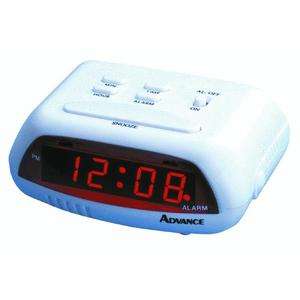 White Electric Advance LED Alarm Clock by Geneva 3137  