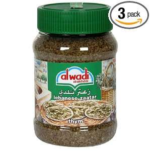 Alwadi Al Akhdar Lebanese Zaatar, Thym, 7 Ounce Jars (Pack of 3)