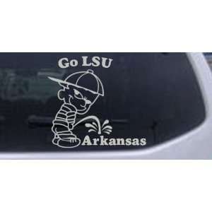 Go LSU Pee On Arkansas Car Window Wall Laptop Decal Sticker    Silver 
