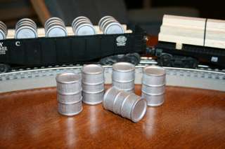   Drums for Lionel train layout load, Aluminum Painted, 5 New Drums