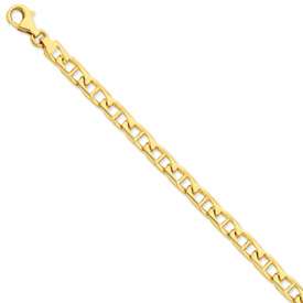 New Mens 14k Gold 7.0mm Hand polished Anchor Link Chain  