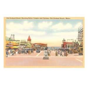Amusement Park, Old Orchard Beach, Maine Giclee Poster Print, 18x24
