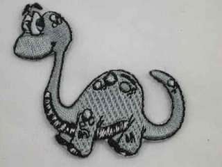 Grey Dinosaur Child Cartoon Iron On Patch Applique  