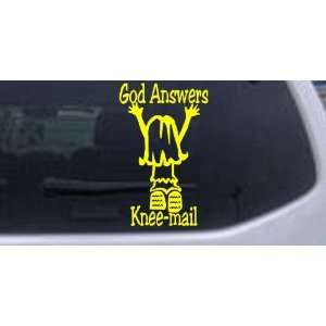 Yellow 24in X 15.0in    God Answers Knee mail Girl Christian Car 