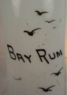 Milk Glass Bay Rum Barber Bottle  