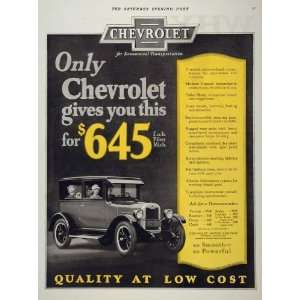   Ad Chevrolet Coach Auto Antique Chevy Car Prices   Original Print Ad
