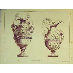   Architecture C1899 Ornamental Antique Vases Old Print