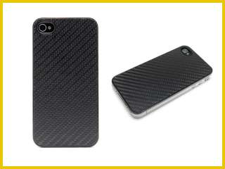   Fashion Carbon Style Fiber Hard Case Cover Black For Apple iphone 4 4G
