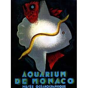 8x11 inches POSTER. Aquarium De Monaco. Decor with Unusual Images 