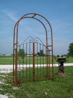 Wrought Iron Garden Arbor & 52 Gate Combination, Welded Metal Trellis 