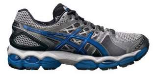 Mens ASICS GEL Nimbus 14 Athletic Running Shoes Grey/Royal  