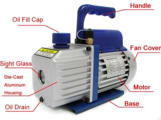 CFM Rotary Vane Deep Vacuum Pump 1 Stage A/C HVAC Air Refrigerant 