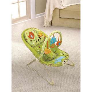 FISHER PRICE BABY BOUNCER VIBRATE CHAIR COMFY TIME NEW Green Meadows 