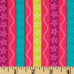   Play Date Squiggly Stripe Pink Fabric By The Yard Arts, Crafts