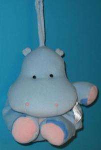 Plush Kids II Musical Blue Hippo Baby Toy Lovey Hanging Sounds  