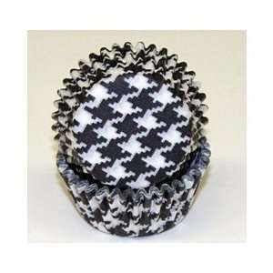  Black/White Houndstooth Mini Baking Cups