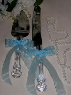Wedding Supplies Elegant Cake Knife & Server Set BLUE  