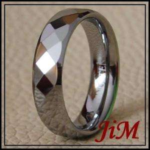 6MM TUNGSTEN FACETED WEDDING BAND MENS RINGS SIZE 15  