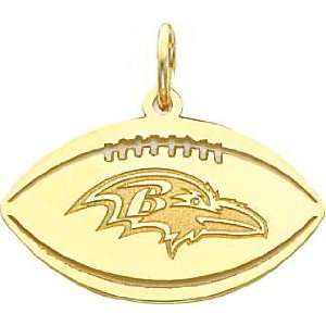   14K Gold NFL Baltimore Ravens Logo Football Charm