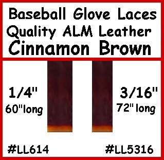 TAN BASEBALL GLOVE Repair Leather laces 1/4 X 60  