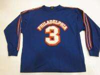 Mens Philadelphia Sixers Long Sleeve Shirt #3 Size L  