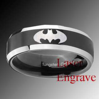 8MM TUNGSTEN BATMAN MENS BAND RING SZ 7 13  