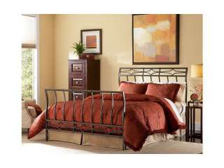 Queen Size Lynx Bronze Metal Sleigh Bed with Frame  
