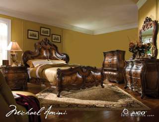 Cognac 6 pc Rococo California King Bedroom Set  