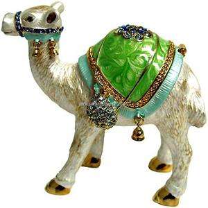 White Camel Jeweled Bejeweled Trinket Box crystal jewelry  
