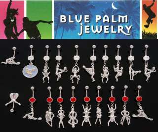 14g Kama Sutra Belly Button Rings Navel Dangle BY71  