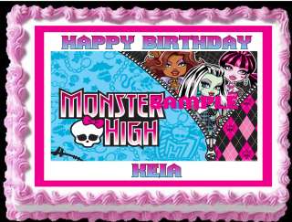 Monster High School Edible Cake Frosting Image Birthday  