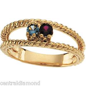 MOTHERS JEWELRY Custom 10K Gold Ring w/ 12 Birthstones  