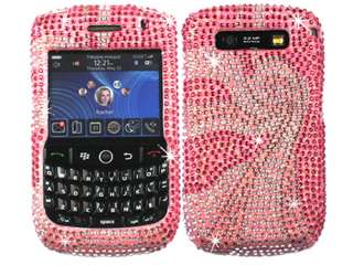 BLING RHINESTONE CASE COVER BLACKBERRY CURVE 8900 PINK  