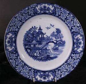 Vintage Blue Willow Transferware 10 Dinner Plate England  
