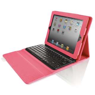 Bluetooth Keyboard w/Portfolio Case for iPad 2 Tablet   Pink, from 