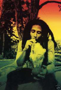 Bob Marley Poster   Rasta Smoking Weed   Reggae Legend  