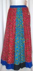 Red Blue Full Length Skirt Lengha Indian Bollywood Costume Gypsy Belly 